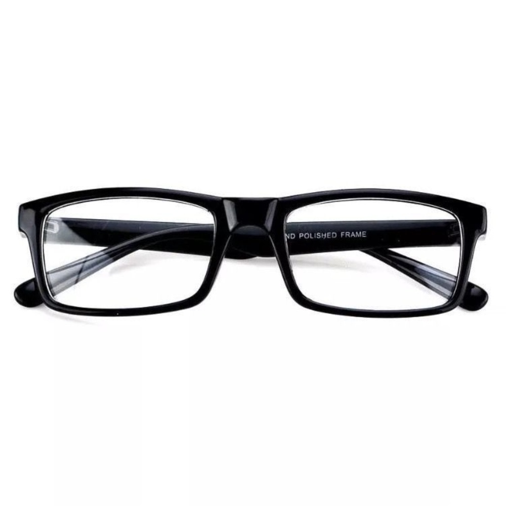 Black Frame Glasses Fashion Rectangle Fake Nerd